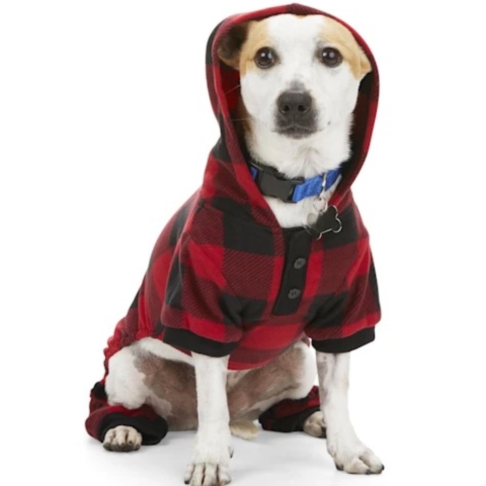 Petco More and Merrier Buffalo Check Dog Pajama, XXL